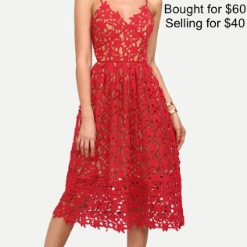 RED EYELIT DRESS
